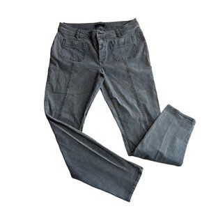 Prana Merrigan Button Fly Pants Corduroy Like Fabric Size 12 Women’s Gray Skinny